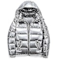 Miniatyrbild 1 av 2: Glänsande dunjacka Vinterjacka Ståkrage dunjacka med luva Silver M