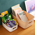 Miniatyrbillede 5 af 5: Desktop kosmetisk opbevaringsboks, diverse organisator opbevaring Khaki 22.5*16*10cm
