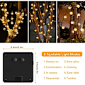Miniatyrbillede 4 af 5: Solcelle Lysstreng - 30 LED Krystal Solcelle Lysstreng Udendørs Indendørs 8 Tilstande til Have, Terrasse, Altan, Træer, Bryllup, Fest