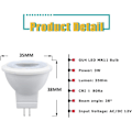 Miniatyrbilde 3 av 5: 3W MR11 GU4 LED-lampe Kald Hvit 6000K AC/DC 12V (4 stk)