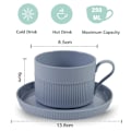 Miniatyrbilde 2 av 5: 250 ml keramisk kaffekopp med fat, ensfarget tekopp og blue