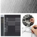Miniatyrbilde 9 av 9: 29 deler Sketch Pen Skisseblyanter Charcoal Shrine Set med etui