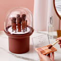 Miniatyrbillede 4 af 5: Multifunktionel opbevaringsboks til makeupbørste, støvtæt og Wine red