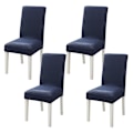 Miniatyrbild 1 av 5: Matstolsöverdrag Stretchstolsöverdrag Mjuk stol Slipcover Stolöverdrag för matsal Set om 4 blue
