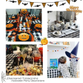 Miniatyrbild 5 av 5: Rutig dukar Halloween Rutig dukar svart och vit