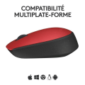 Miniatyrbilde 4 av 6: LOGITECH - M171 Ambidekster trådløs mus - Rød - Lang rekkevidde