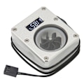Miniatyrbillede 3 af 7: PC Vandkølingsmåler 12V Lille 3-pin Interface G1/4 Gevind Holdbar Rustfri Akryl Computer Flowmåler til PC Sølv