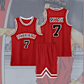 Miniatyrbild 2 av 4: Slam Dunk Basket Kläder Basket Uniform Kostym Halloween Dräkt Shohoku Team Uniform 7 XL