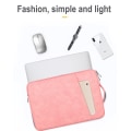 Miniatyrbillede 1 af 5: Vandtætt etui Blødt læder bærbar taske Bærbart for 13.3 inches-pink