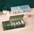 Miniatyrbillede 1 af 7: Desktop datakabel efterbehandling gitter opbevaringsboks plast white