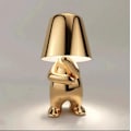 Miniatyrbilde 1 av 7: Sengbord Touch Bordlampe, gull Thinker Lampe Skrivebordslampe Trådløs Oppladbar Bærbar Dekorativ Nig Guld B