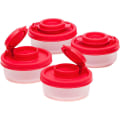 Miniatyrbild 1 av 4: Mini salt- och pepparshakers, kryddburkar i plast med röda lock Small, 4 Pack