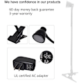 Miniatyrbilde 3 av 5: 5cm, Hvit Øyebeskyttelse Soverom LED Klemme, Mini USB Bordlampe, 360 Graders Justerbar Leselampe for Lesing