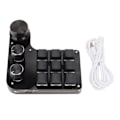 Miniatyrbild 1 av 7: Mini Keypad 9 Tangenter 3 Rattar RGB Bakgrundsbelyst Blå Switch Plug and Play Programmerbar Keypad för Spel Kontor Media