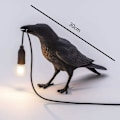 Miniatyrbillede 2 af 5: Fuglelampe Resin Crow Led Lys Soveværelse Væghængt Lampe Bordlampe Stue Kunstdekoration