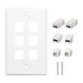 Miniatyrbild 1 av 7: 6-ports väggplatta 2xHD Multimedia Interface 2xCat6 2xUSB3.0 RJ45 Ethernet väggplatta för HDTV-projektor dator