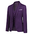Miniatyrbilde 2 av 5: Dress for menn Business Casual 3-delt dressjakkebukser Vest 9 farger Z Purple M