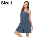 Pikkukuva 1 / 5: Naisten kylpytakki hihnoilla Pocket Spa -pyyhe Blue Grey L