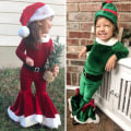 Miniatyrbild 1 av 8: Christmas Cosplay långärmad Bell Bottom Velvet Suit Party grön 100cm green 90cm