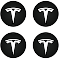 Miniatyrbilde 1 av 4: Hjulnavkapsler Cover (4 stk) for KAVANIC Tesla Model Y Model 3 Modifisering Cover (svart/matt svart) Hvit / Matt Svart