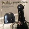 Miniatyrbilde 1 av 9: Silikonforseglet kork for vin- og champagneflasker, svart, 3 stk 1pc