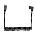 Miniatyrbillede 1 af 6: USB C Kabel USB C til USB C 14K 60hz 3A Hurtig Opladning 10Gbps 1.2m Spiral Fjeder Design USB C Strømkabel Han Side Bøjet til Han Lige Stik