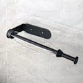 Miniatyrbillede 4 af 5: Sort køkkenrulleholder 1stk Ingen boring nødvendig Enhånds afrivbar køkkenrulleholder til køkken/badeværelse Køkkenrulleholder Væg/underskab S