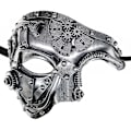 Miniatyrbild 1 av 5: Robotmask i metall, maskeradfest för Halloween Silver
