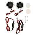 Miniatyrbillede 1 af 7: 2 stk. 150W Dome Tweeter 2-vejs System Høj Følsomhed Sølv Sort Dome Audio Tweeter til Bil Audio Systemer