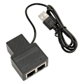 Miniatyrbillede 7 af 7: RJ45 Splitter Adapter 1 til 2 100Mbps Plug and Play Ethernet Splitter Stik LAN Netværksstik til Cat5 Cat5e Cat6 Cat7 Cat8