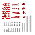 Pikkukuva 1 / 7: RC Ylä- ja ala-jousitusvarret Alumiiniseos Swing Arm Kit SCY16101PRO 16102 1/16 Kauko-ohjattava auto Punainen