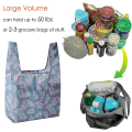 Miniatyrbilde 4 av 5: 2-pakks gjenbrukbare handleposer Foldbare store matposer med festelomme Gjenbrukbare stoffposer Maskinvaskbar for shopping på kjøkkenet style 3