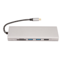 Miniatyrbild 7 av 7: USB C Hub M.2 Gränssnitt SSD-kapsling 8 i 1 100W 5Gbps Överföring Aluminiumlegering USB C Dockningsstation för Win