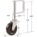 Miniatyrbilde 2 av 5: Velg maskinvare fjærbelastet svingport hjul, 4\" Heavy Duty W