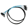Pikkukuva 3 / 7: Mini SAS -kaapeli 4 SATA - 4 SATA suora kaareva kaapeli 6 Gbps häiriönesto kaksoisryhmäsuojaus SAS-kaapeli 1 m / 3,3 jalkaa