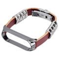 Pikkukuva 4 / 6: Retro Nahkainen Ranneke Xiaomi Mi Band 5/6 NFC:lle, Muodikas Retro Nahkainen Kellonranneke Ruskea Musta
