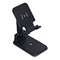 Miniatyrbillede 7 af 7: T6 Foldbar Trådløs Oplader Mobiltelefonholder til Mobiltelefon Headset og Tablet Sort