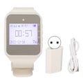 Miniatyrbillede 1 af 6: Ur Pager LCD Kalender Display Én Knap Alarm Vibration Trådløst Kaldesystem til Catering Fabrikker EU Stik Hvid