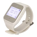 Miniatyrbillede 2 af 6: Ur Pager LCD Kalender Display Én Knap Alarm Vibration Trådløst Kaldesystem til Catering Fabrikker EU Stik Hvid