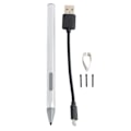 Miniatyrbillede 3 af 7: Tablet Stylus Pen til Microsoft Pro7 6 5 4 3 X til Laptop til Book til Studio til 3 Go med 3 udskiftelige nib Stylus Pen Sølv
