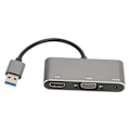 Miniatyrbild 5 av 7: USB3.0 till High Definition Multimedia Interface VGA Adapter USB Delad Skärm 1080P Fri Drivrutin Silvergrå 3 I 1 Hub