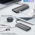 Pikkukuva 10 / 10: 12-in-1 USB Type-C Hub -telakointiasema 4K Dual HDMI