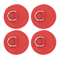 Miniatyrbillede 5 af 7: 4 stk. D-ring patch PVC rund form stærk rustfrit stål D-ring pad til båd raft paddleboard rød