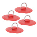 Miniatyrbillede 2 af 7: 4 stk. D-ring patch PVC rund form stærk rustfrit stål D-ring pad til båd raft paddleboard rød