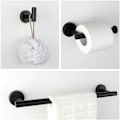 Miniatyrbillede 5 af 5: 4 STK Badeværelsestilbehør, Mat Sort Badeværelsessæt, Vægmonteret SUS304 Rustfrit Stål Håndklædeholder Inkluderer 16\" Håndklædestang, Toiletpapirholder