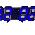 Miniatyrbild 5 av 5: 3D LED Väggklocka Minimalistisk Väggmonterad Väckarklocka för Hem Vardagsrum Kontor Svart Font Blå Bokstav