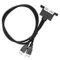Miniatyrbillede 6 af 7: USB Forlængerkabel Dobbelt Port Ekstern Baffel Konverteringslinje med Øreskruehul 50cm
