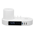 Miniatyrbilde 2 av 7: Trådløs Lader Klokke Multifunksjon Berøringskontroll Fargerikt Nattlys 6USB Grensesnitt Hurtigladestasjon 100V‑240V EU Plugg