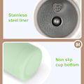 Miniatyrbillede 5 af 5: 1 stk bilbærbar termokop 500ml rustfrit stål lille mund Avocado green + portable
