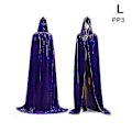 Miniatyrbillede 1 af 4: Middelalder Vampyr Fløjl Hættekappe Lang Robe Kappe Halloween Kostume _sc Purple S